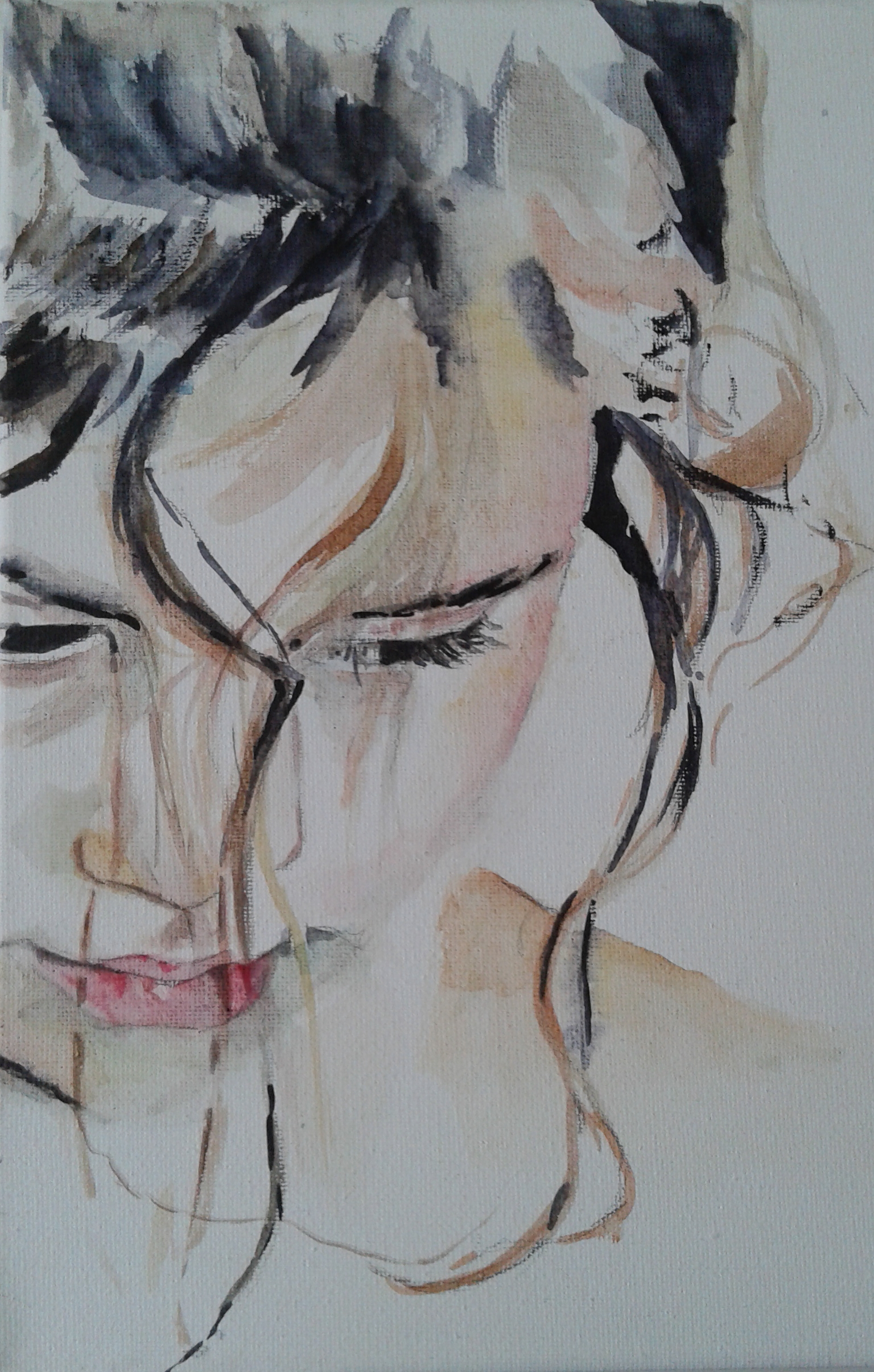 kleindochter Aya
aquarel op doek