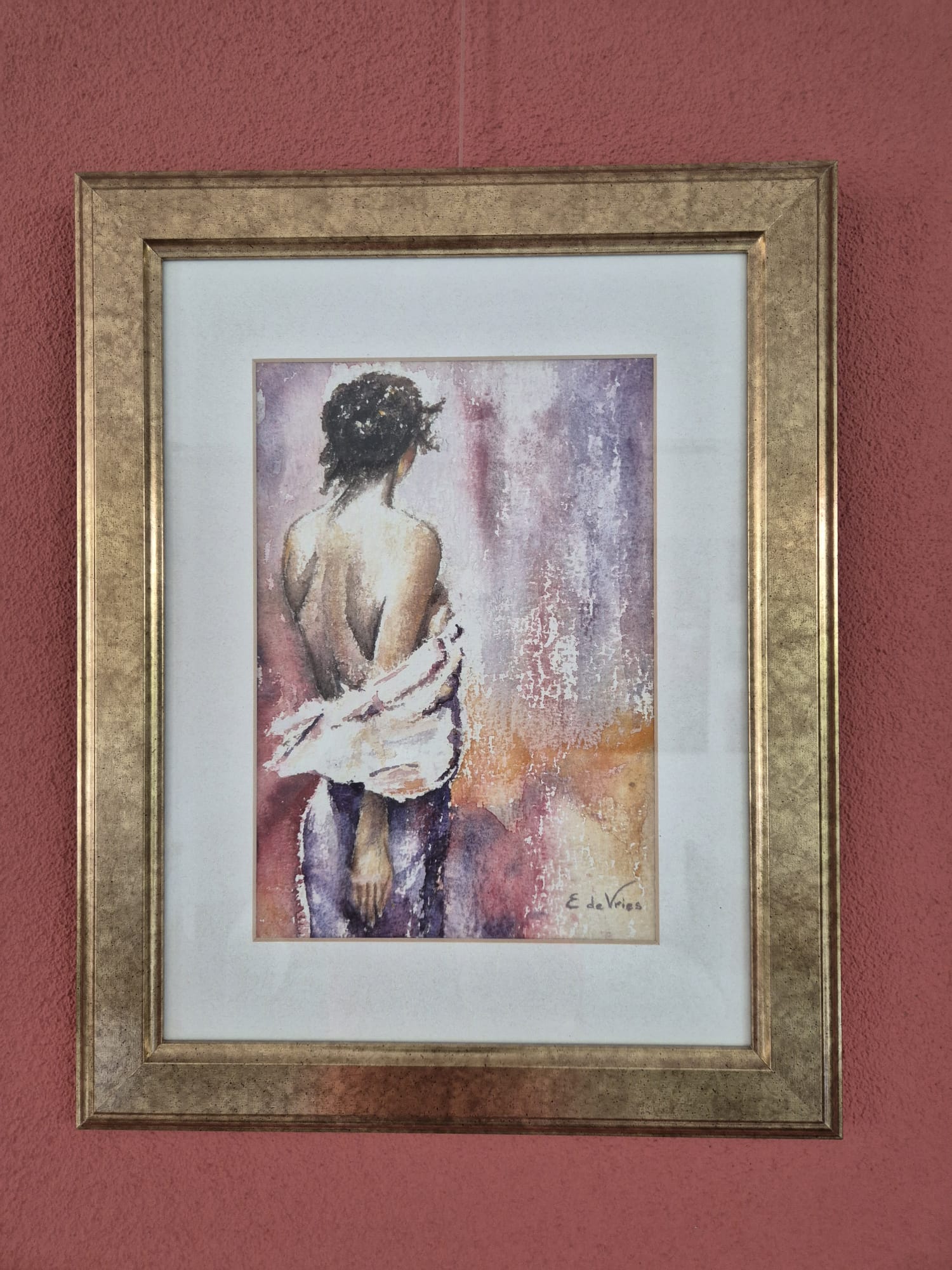 aquarel met lijst 38 x 48 cm